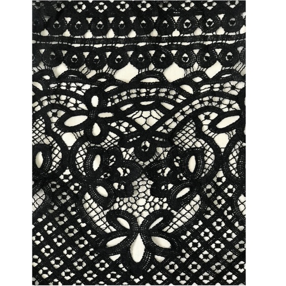 Black Guipure Bodycon Midi Dress - Picture 11 of 16